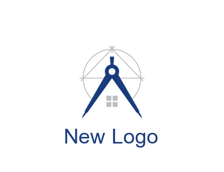 abstract house with compass construction logo