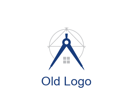 abstract house with compass construction logo