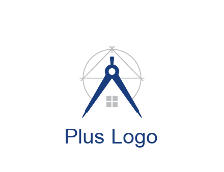 abstract house with compass construction logo