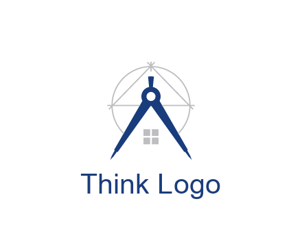 abstract house with compass construction logo