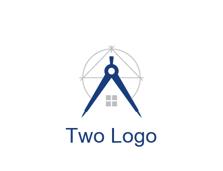 abstract house with compass construction logo
