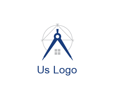 abstract house with compass construction logo