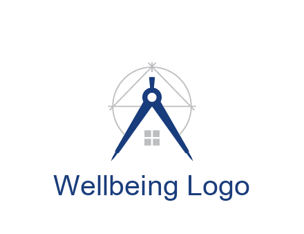 abstract house with compass construction logo