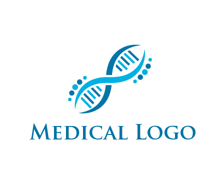 abstract DNA strand medical logo