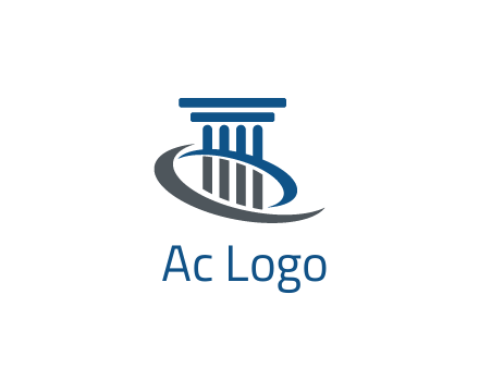 pillar with swoosh around legal logo