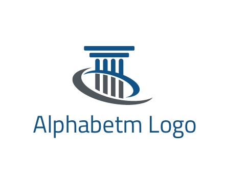 pillar with swoosh around legal logo