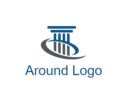 pillar with swoosh around legal logo