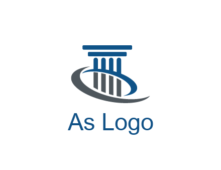pillar with swoosh around legal logo