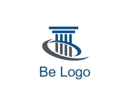 pillar with swoosh around legal logo
