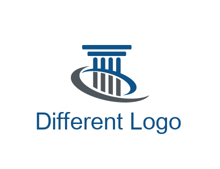 pillar with swoosh around legal logo
