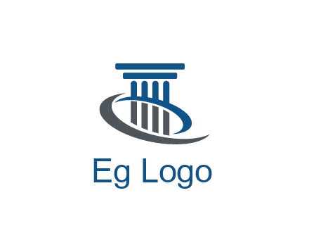 pillar with swoosh around legal logo