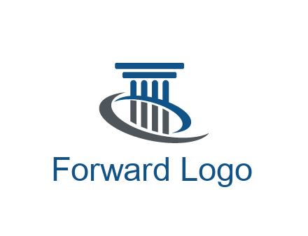 pillar with swoosh around legal logo