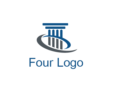 pillar with swoosh around legal logo