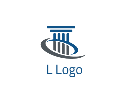 pillar with swoosh around legal logo