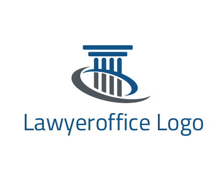 pillar with swoosh around legal logo