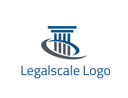 pillar with swoosh around legal logo