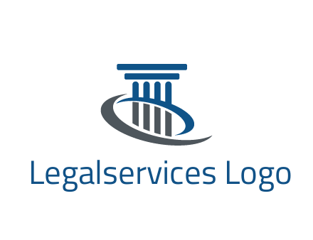 pillar with swoosh around legal logo