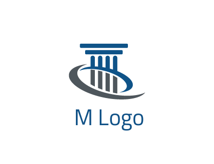 pillar with swoosh around legal logo