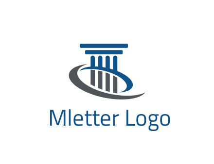 pillar with swoosh around legal logo