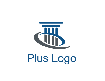 pillar with swoosh around legal logo