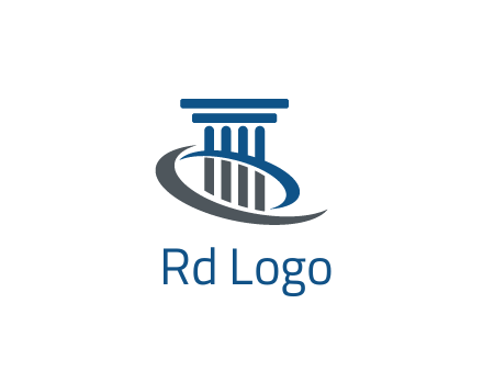pillar with swoosh around legal logo