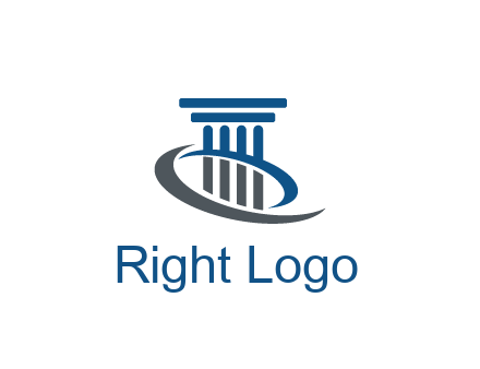 pillar with swoosh around legal logo