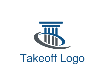 pillar with swoosh around legal logo