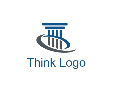 pillar with swoosh around legal logo