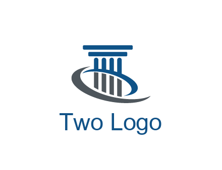 pillar with swoosh around legal logo