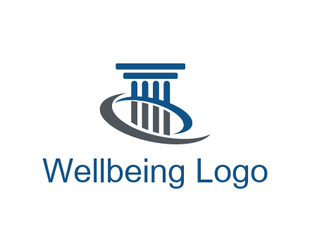 pillar with swoosh around legal logo
