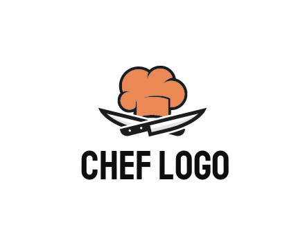 chef hat with knives restaurant logo