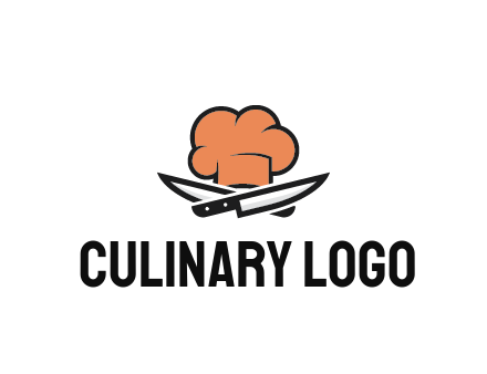 chef hat with knives restaurant logo