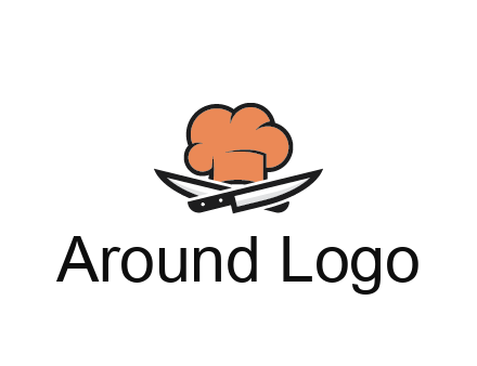chef hat with knives restaurant logo