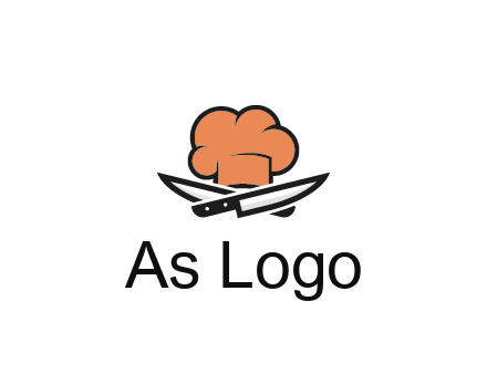 chef hat with knives restaurant logo