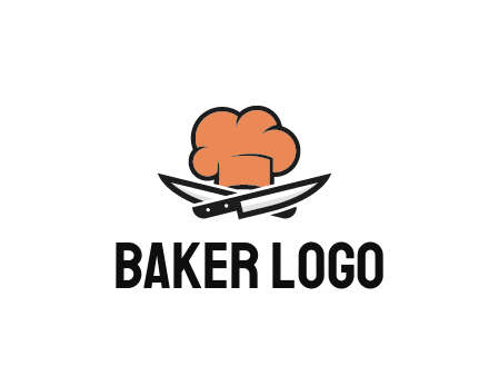 chef hat with knives restaurant logo