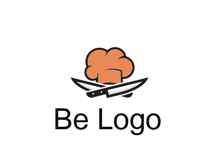 chef hat with knives restaurant logo