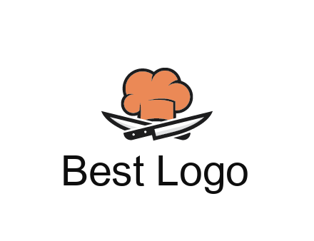 chef hat with knives restaurant logo
