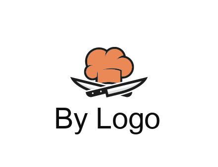 chef hat with knives restaurant logo