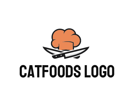 chef hat with knives restaurant logo