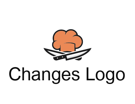 chef hat with knives restaurant logo