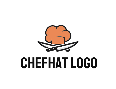 chef hat with knives restaurant logo