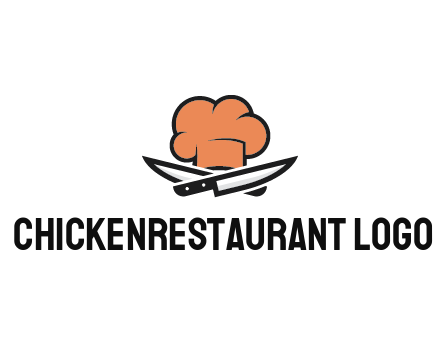 chef hat with knives restaurant logo