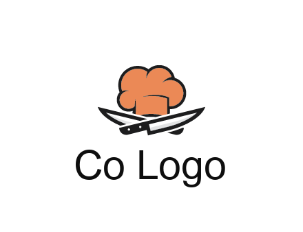 chef hat with knives restaurant logo
