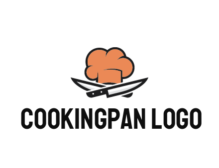 chef hat with knives restaurant logo