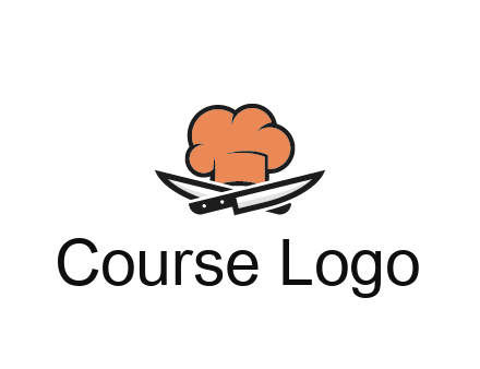 chef hat with knives restaurant logo