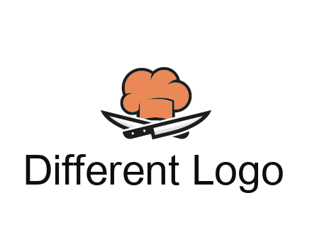 chef hat with knives restaurant logo