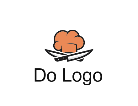 chef hat with knives restaurant logo