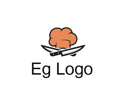 chef hat with knives restaurant logo