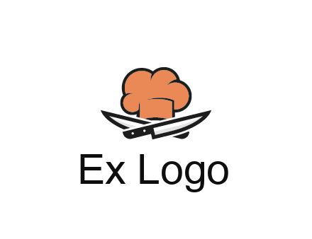 chef hat with knives restaurant logo