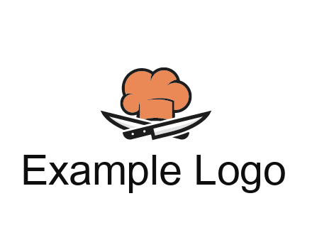 chef hat with knives restaurant logo